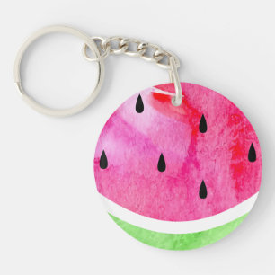 Wasserfarbe Wassermelone Schlüsselanhänger