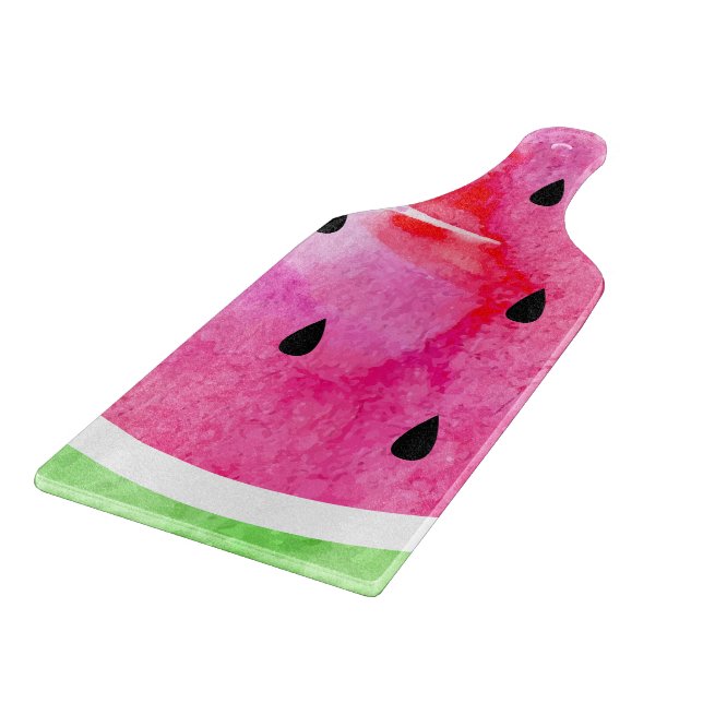 Wasserfarbe Wassermelone Schneidebrett (Ecke)