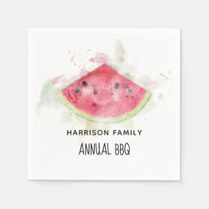 Wasserfarbe Wassermelone Sommerfamilien GRILLEN Serviette