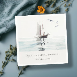 Wasserfarbe Wassersportboot Brautparty Serviette