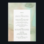 Wasserfarbe weich Pastellstrand Hochzeit Menükarte<br><div class="desc">Dieses traumhafte Wasserfarbenmenü ist ganz romantisch gebürstet mit einfachen atemberaubenden Omeletaschen in Grün, das ein Kunstwerk ist. Es überrascht nicht, dass dieser hübsche, weiche Waschstil perfekt in ein zartes Menü für eine Hochzeit in Urlaubsort übersetzt, ideal für eine Hochzeit am Strand. Aber auch aus diesem Grund ist dieses Hochzeitsmenü in...</div>