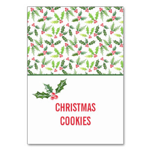 Wasserfarbe Weihnachtsbuffet Lebensmittelmarken Tischnummer