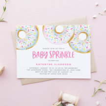 Wasserfarbe Weiße Sprinkle Donuts Baby Sprinkle