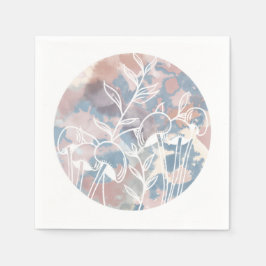 Wasserfarbe Weiße Wildblumen Serviette