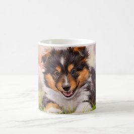 Wasserfarbe Welpe Kaffeetasse