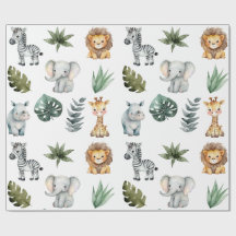 Wasserfarbe Whimsical Adorable Baby Safari Tiere