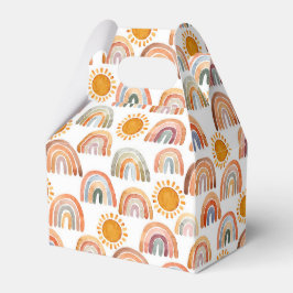 Wasserfarbe Whimsical Boho Rainbow and Sun Geschenkschachtel