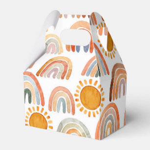 Wasserfarbe Whimsical Boho Rainbow and Sun Geschenkschachtel