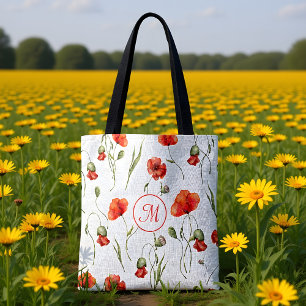 Wasserfarbe Wilde Poppies Tasche