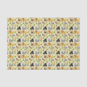 Wasserfarbe Wilde Tiersafari Jungle Muster Seidenpapier