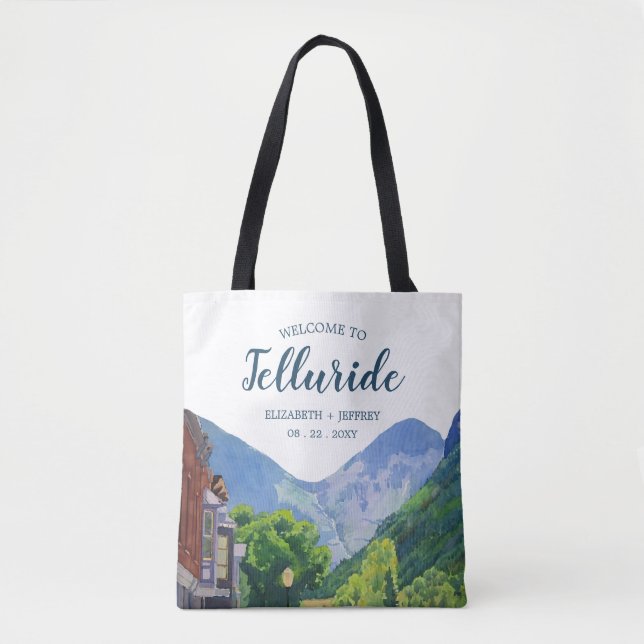 Wasserfarbe Willkommen bei der Hochzeit von Tellur Tasche (Vorderseite)