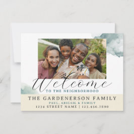 Wasserfarbe Willkommen in der Nachbarschaft Postkarte