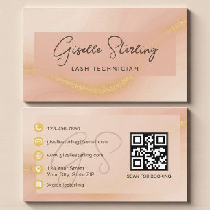 Wasserfarbe-Wimperntechniker-QR-Code Visitenkarte