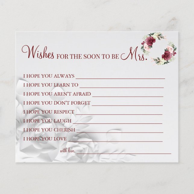 Wasserfarbe wünscht, dass der Bald Frau Karte wird (Vorne)