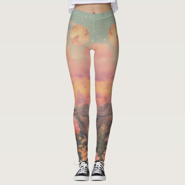 Wasserfarbe Wüstenrose Leggings (Vorderseite)