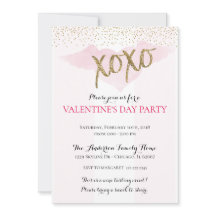 Wasserfarbe XOXO Valentinische Party Einladungen