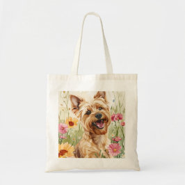 Wasserfarbe Yorkie Hund überall über Drucktasche Tragetasche