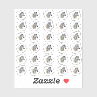 Wasserfarbe Zebra Mini Stickers Aufkleber