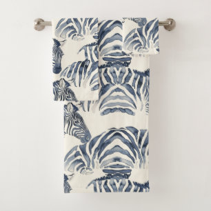 Wasserfarbe Zebras Badhandtuch Set