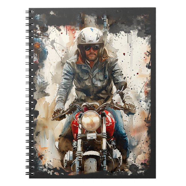 Wasserfarbe zeichnend MotoBikers Notizblock (Vorderseite)