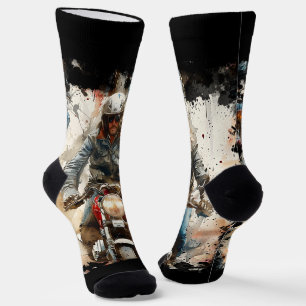 Wasserfarbe zeichnend MotoBikers Socken