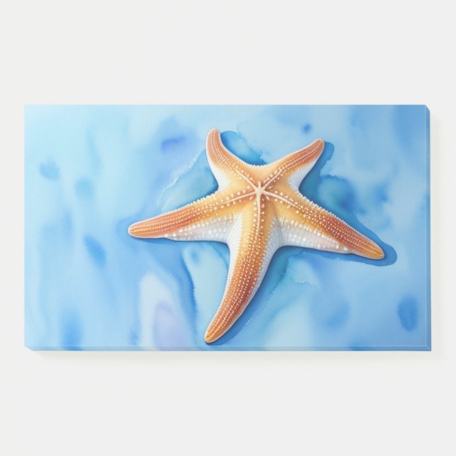 Wasserfarbe Zeichnend Starfish Post-it Klebezettel (Vorderseite)
