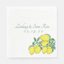 Wasserfarbe Zitronenbrocken Zitrusfrüchte Hochzeit
