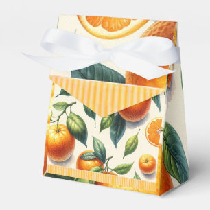 Wasserfarbe Zitrus Orangen Blätter Hochzeit Geschenkschachtel