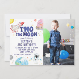 Wasserfarbe Zwei der Mondraum Einladung zum Geburt