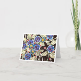 WasserfarbeFlorale Folk Art Notecard Dankeskarte