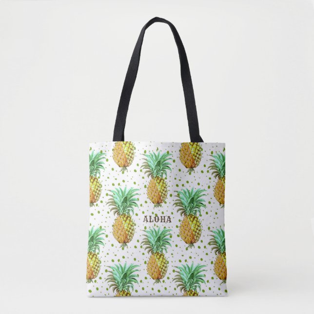 Wasserfarben Ananas Muster Tasche (Vorderseite)