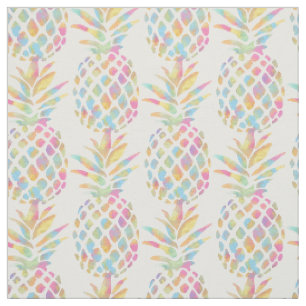 Wasserfarben Ananas tropisches Regenbogenmuster Stoff