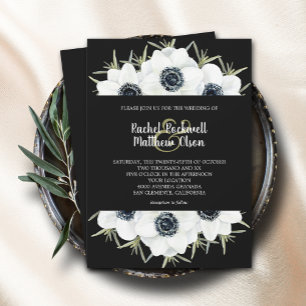 Wasserfarben-Anemone-Hochzeit Einladung