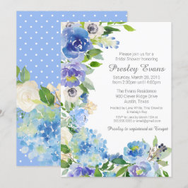Wasserfarben Anemone Hydrangea Brautparty Einladung