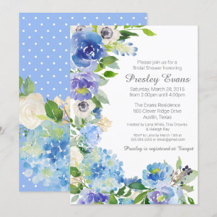Wasserfarben Anemone Hydrangea Brautparty Einladung