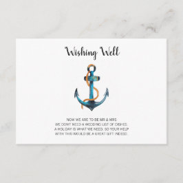 Wasserfarben-Anker für eine Hochzeit Begleitkarte