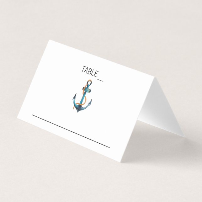 Wasserfarben-Anker-Platzkarten für Hochzeiten Visitenkarten (Vorderseite)