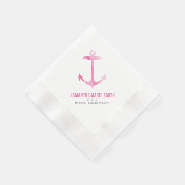 Wasserfarben-Ankerdusche und Babydusche Serviette (Ecke)