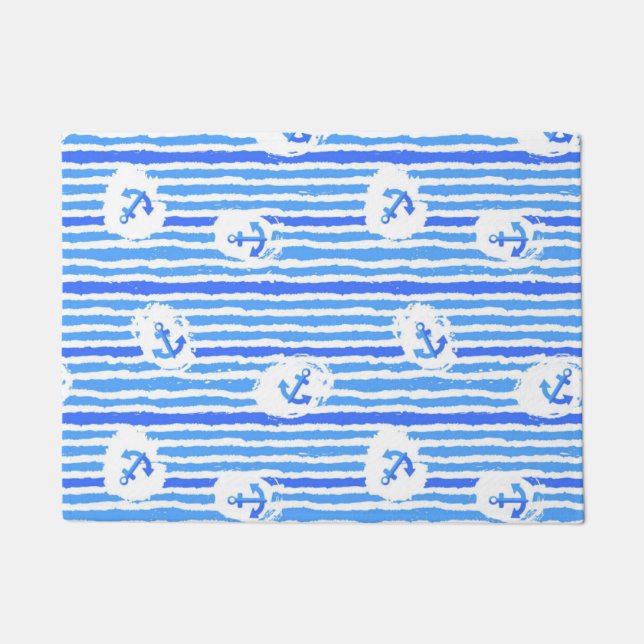 Wasserfarben-Ankermuster 1 Fußmatte (Vorderseite)