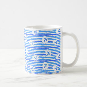 Wasserfarben-Ankermuster 1 Kaffeetasse