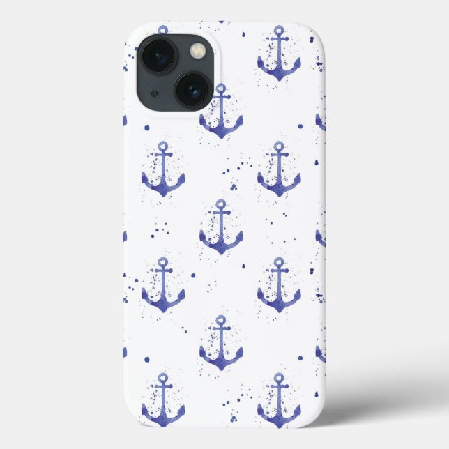 Wasserfarben-Ankermuster 2 Case-Mate iPhone Hülle (Rückseite)