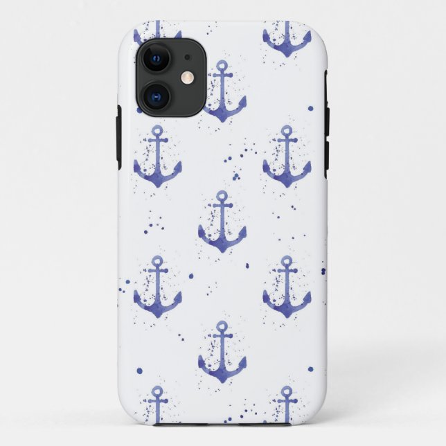 Wasserfarben-Ankermuster 2 Case-Mate iPhone Hülle (Rückseite)