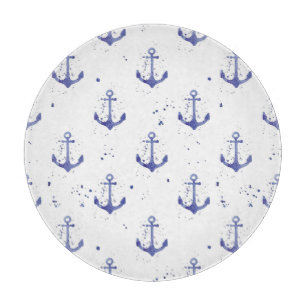 Wasserfarben-Ankermuster 2 Schneidebrett