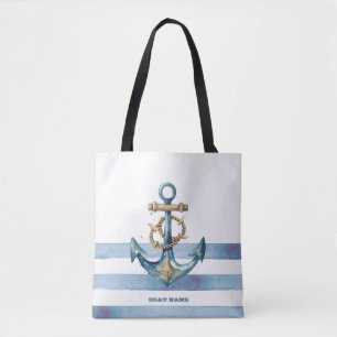 Wasserfarben, Ankerwinkel, heller Blaue Streifen Tasche