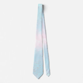 Wasserfarben Aquamarin Blau Pink Silver Confetti W Krawatte