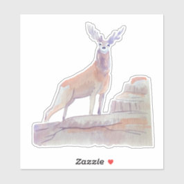 Wasserfarben Art Forest Animal Red Dez Aufkleber
