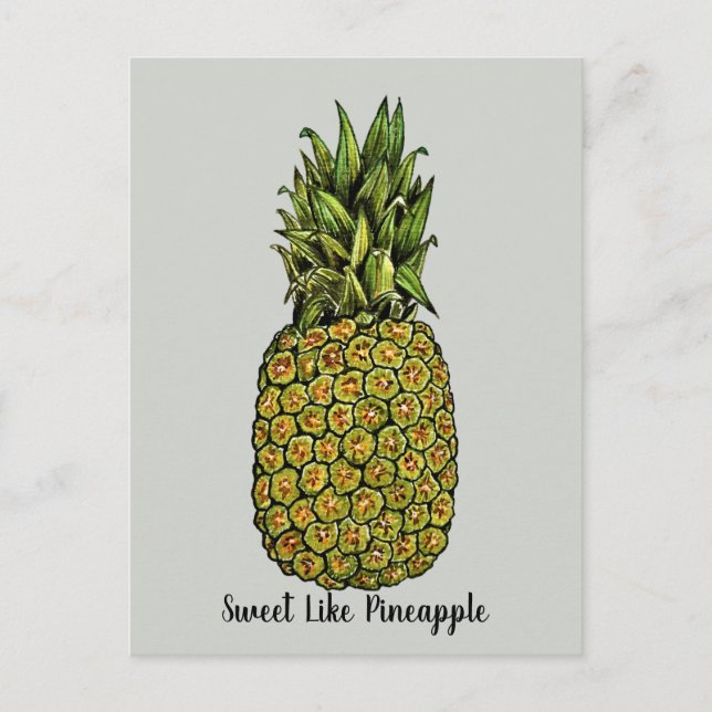 Wasserfarben Art Niedliche Ananas Postkarte (Vorderseite)