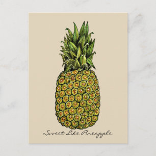 Wasserfarben Art Niedliche Ananas Postkarte
