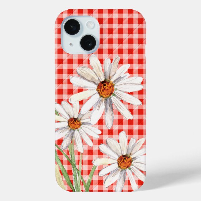 Wasserfarben auf Gingham Case-Mate iPhone Hülle (Rückseite)