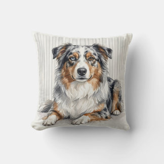 Wasserfarben-Australian-Shepherd-Design-Wurfkissen Kissen
